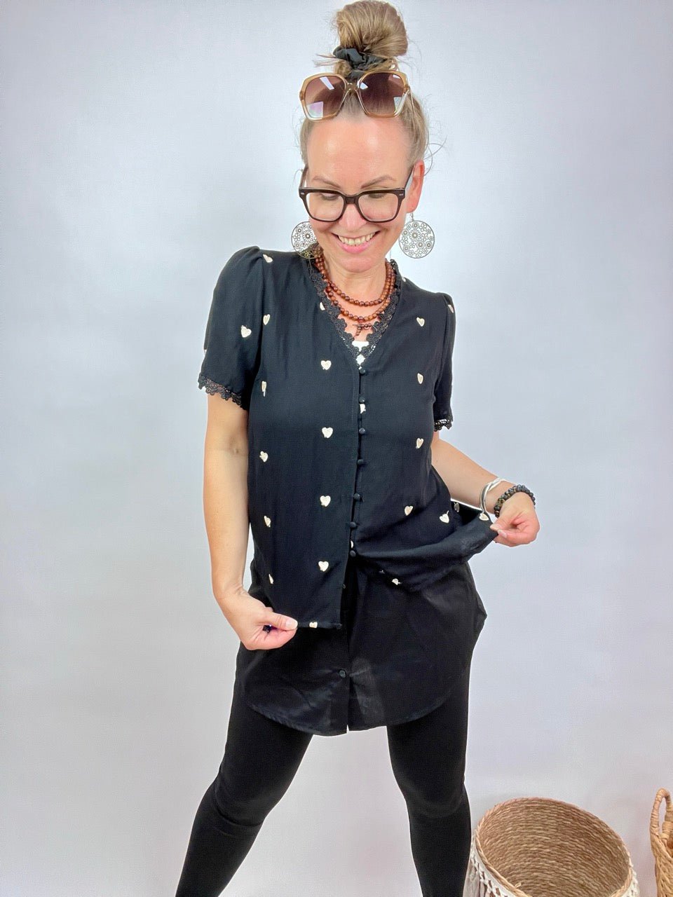 Bluse Lissi Schwarz - FROLLEIN KÄTHE Shop