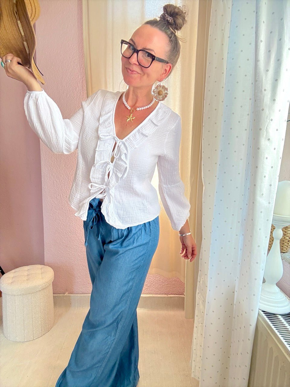 Bluse Sofia Musselin in Farben - FROLLEIN KÄTHE Shop