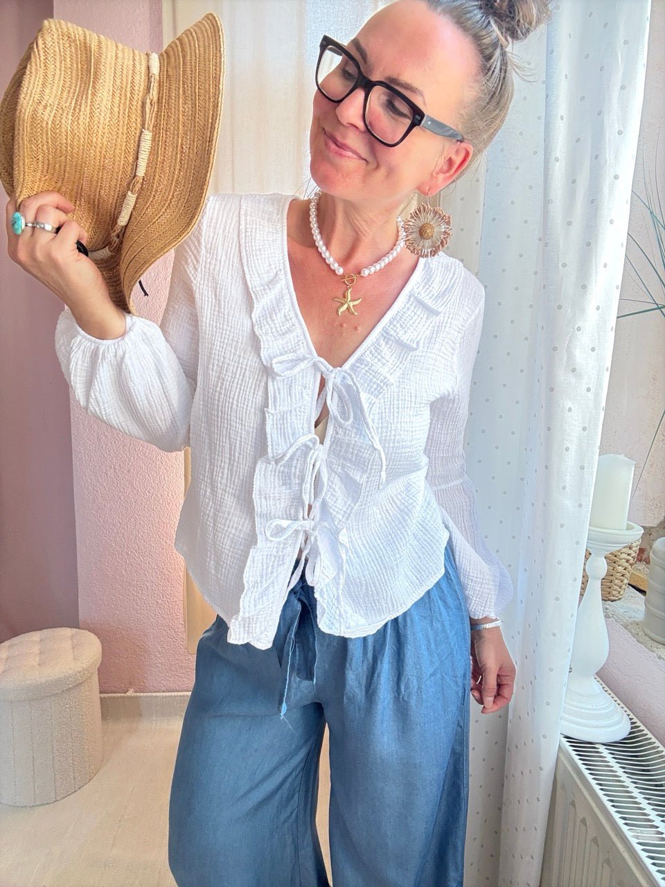 Bluse Sofia Musselin in Farben - FROLLEIN KÄTHE Shop