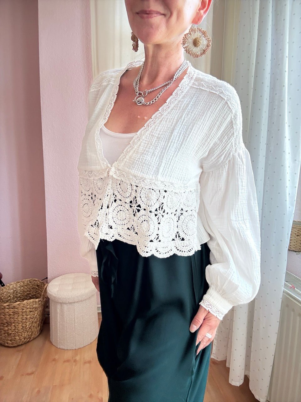 Bluse Sweetheart Weiß - FROLLEIN KÄTHE Shop