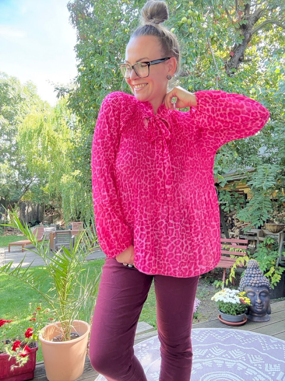 Bluse Swing Swing Leo Fuchsia Pink - FROLLEIN KÄTHE Shop