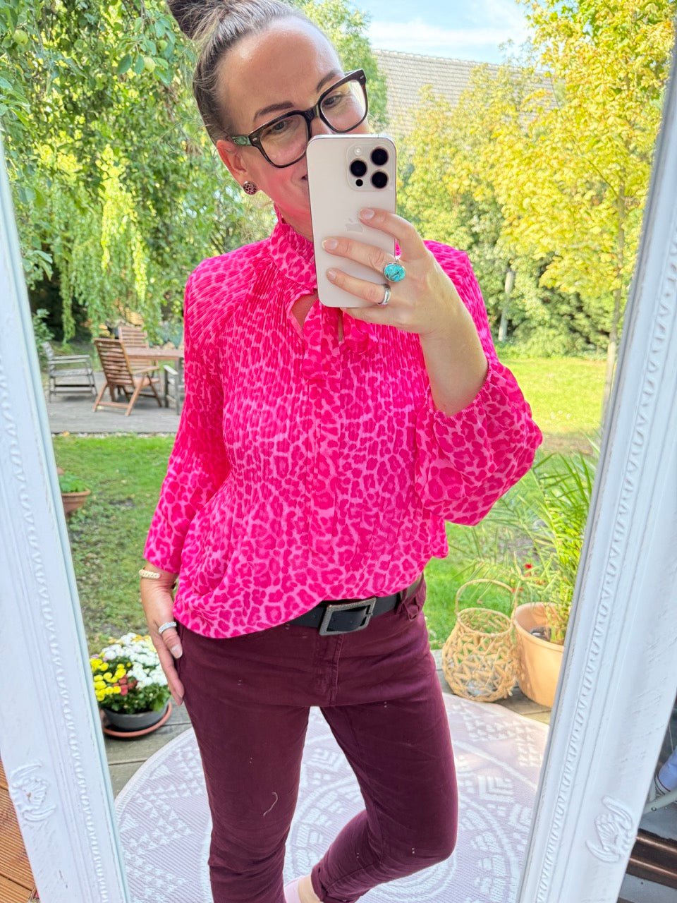 Bluse Swing Swing Leo Fuchsia Pink - FROLLEIN KÄTHE Shop