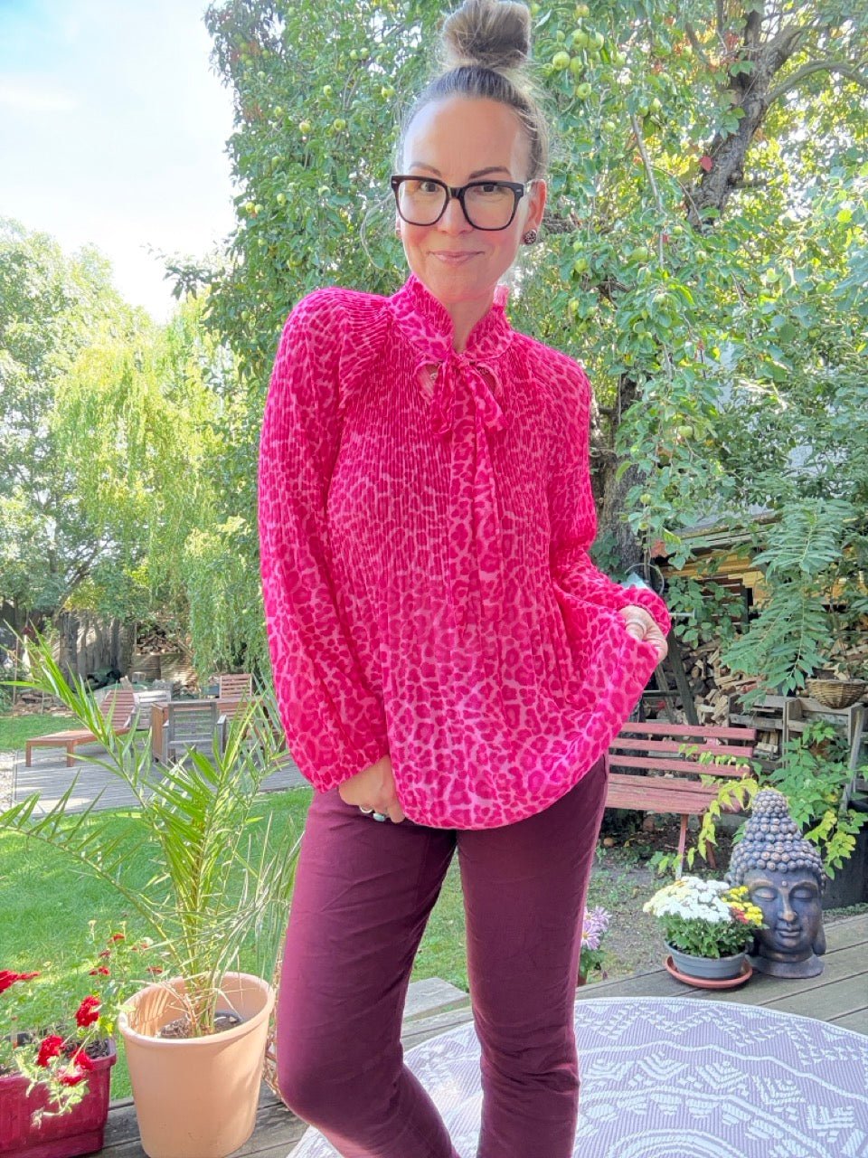 Bluse Swing Swing Leo Fuchsia Pink - FROLLEIN KÄTHE Shop