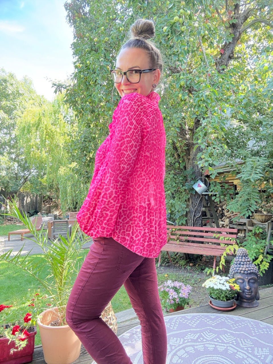 Bluse Swing Swing Leo Fuchsia Pink - FROLLEIN KÄTHE Shop