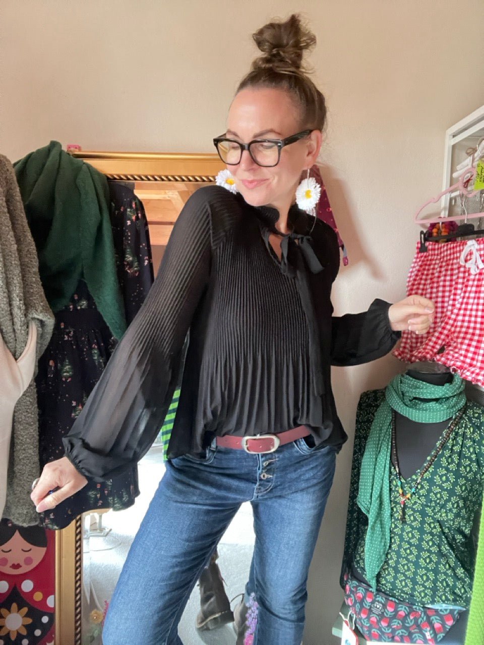 Bluse Swing Swing Schwarz - FROLLEIN KÄTHE Shop