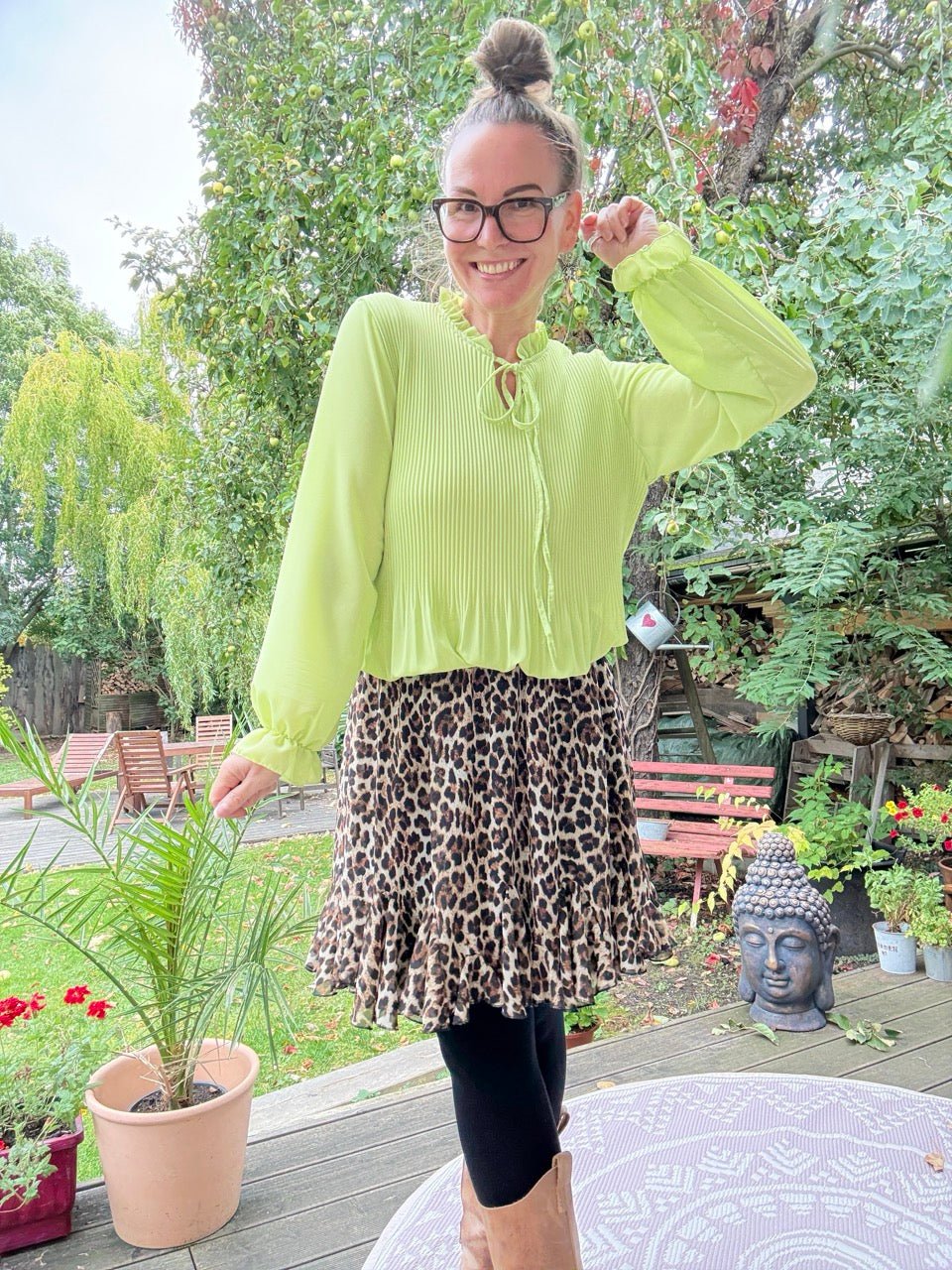 Bluse Swing Swing unterlegt Kiwi - FROLLEIN KÄTHE Shop