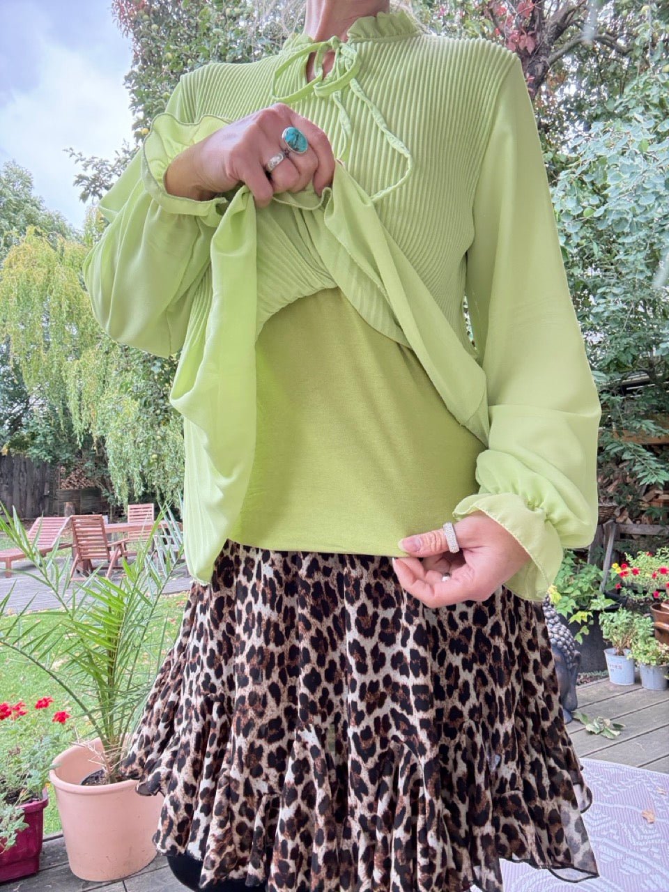 Bluse Swing Swing unterlegt Kiwi - FROLLEIN KÄTHE Shop