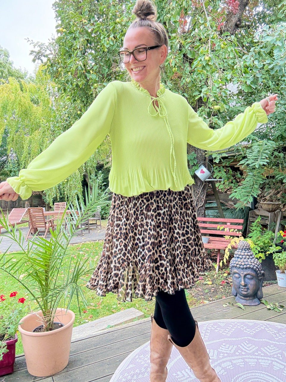 Bluse Swing Swing unterlegt Kiwi - FROLLEIN KÄTHE Shop