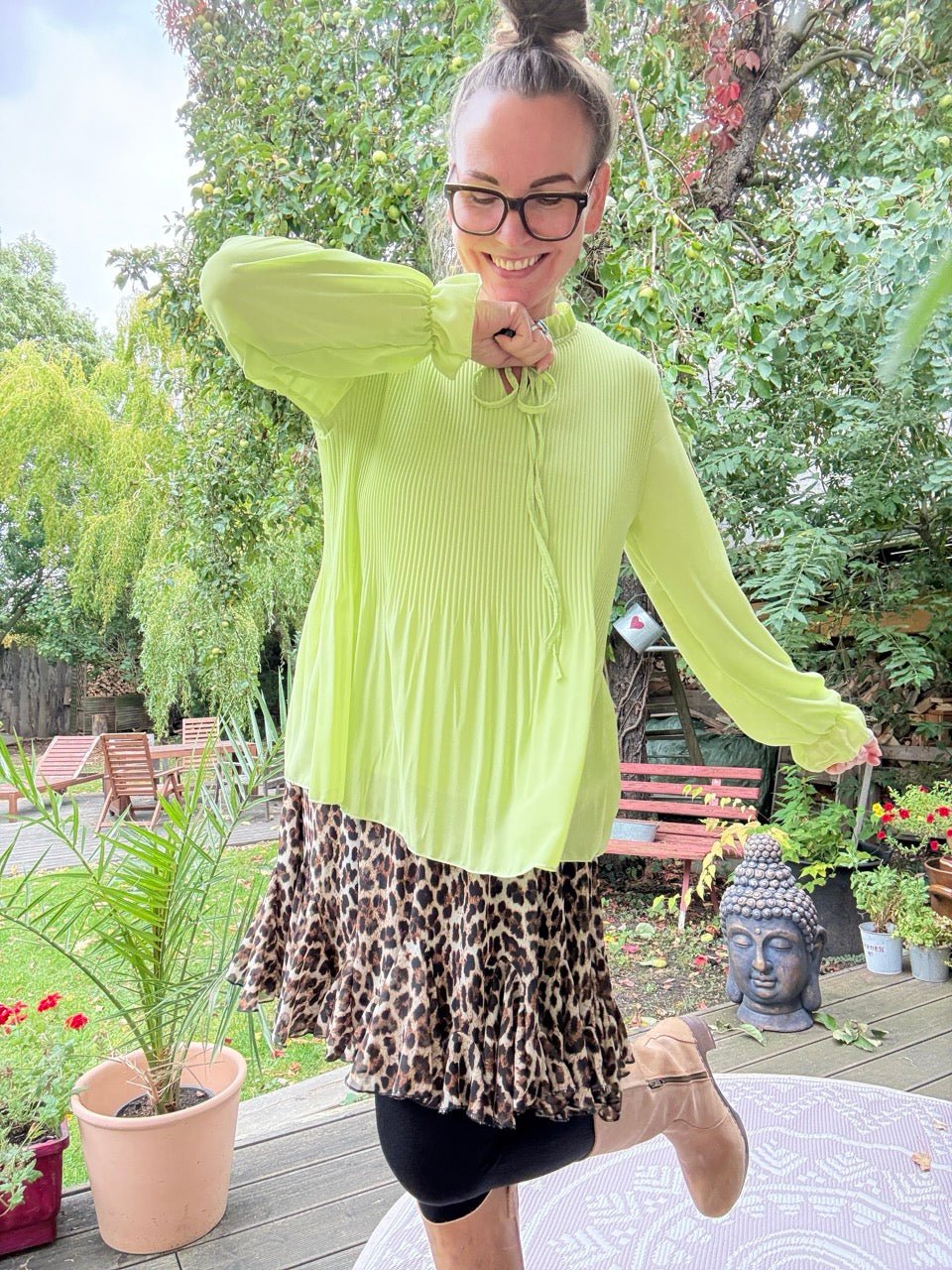 Bluse Swing Swing unterlegt Kiwi - FROLLEIN KÄTHE Shop