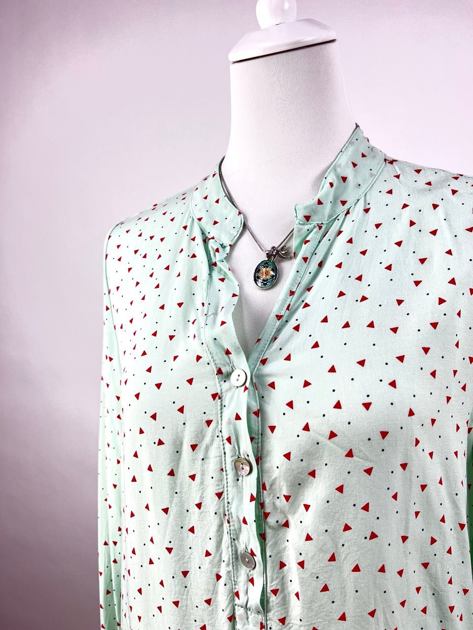 Bluse Weiss mit Muster EINZELSTÜCK - FROLLEIN KÄTHE Shop