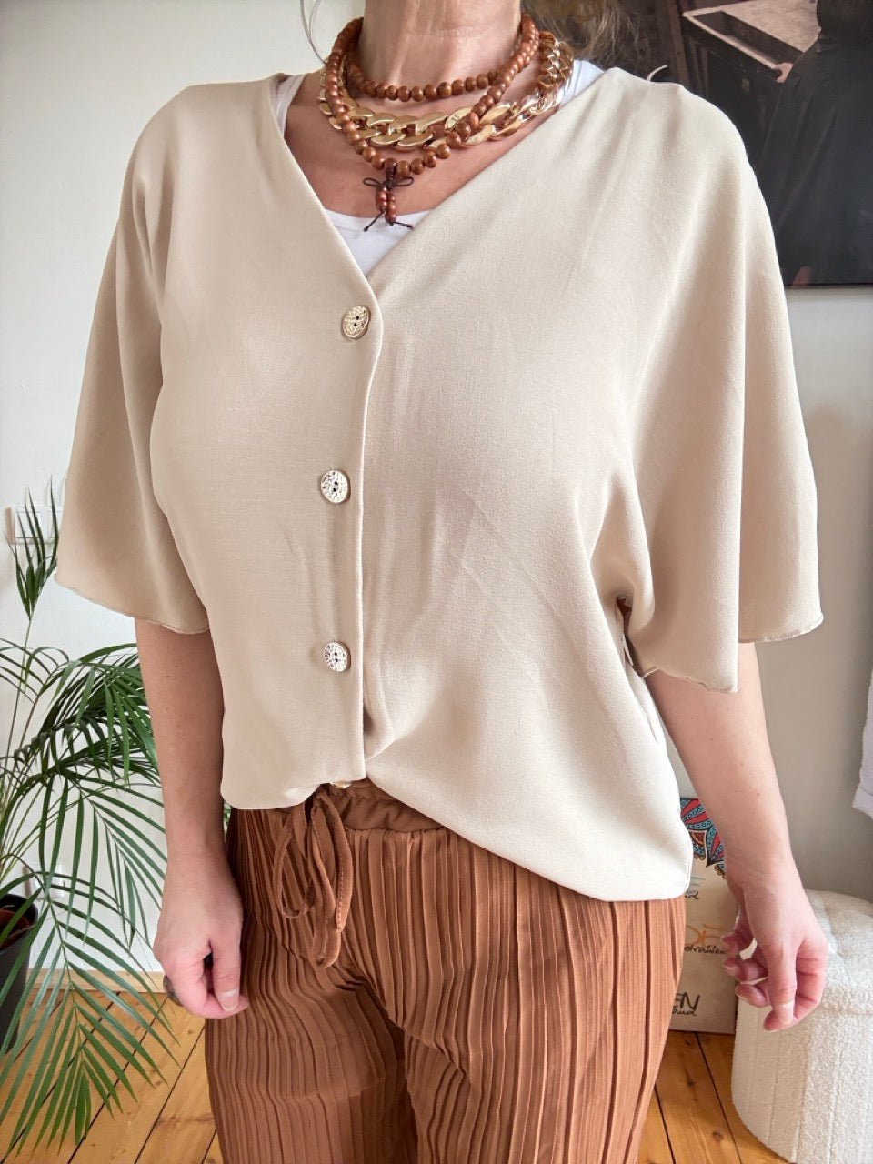 Blusen Shirt Mia Cream - FROLLEIN KÄTHE Shop