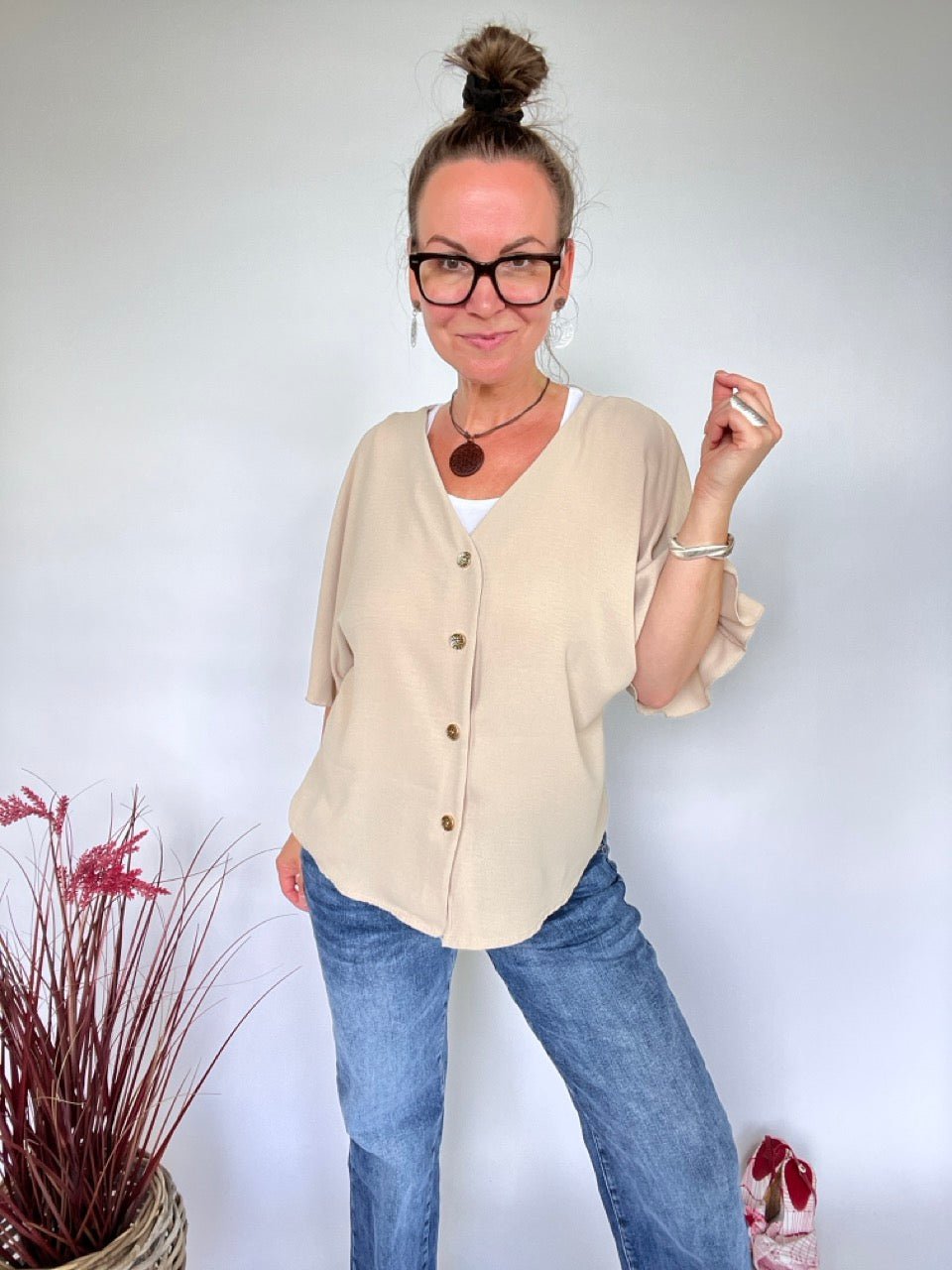 Blusen Shirt Mia Cream - FROLLEIN KÄTHE Shop