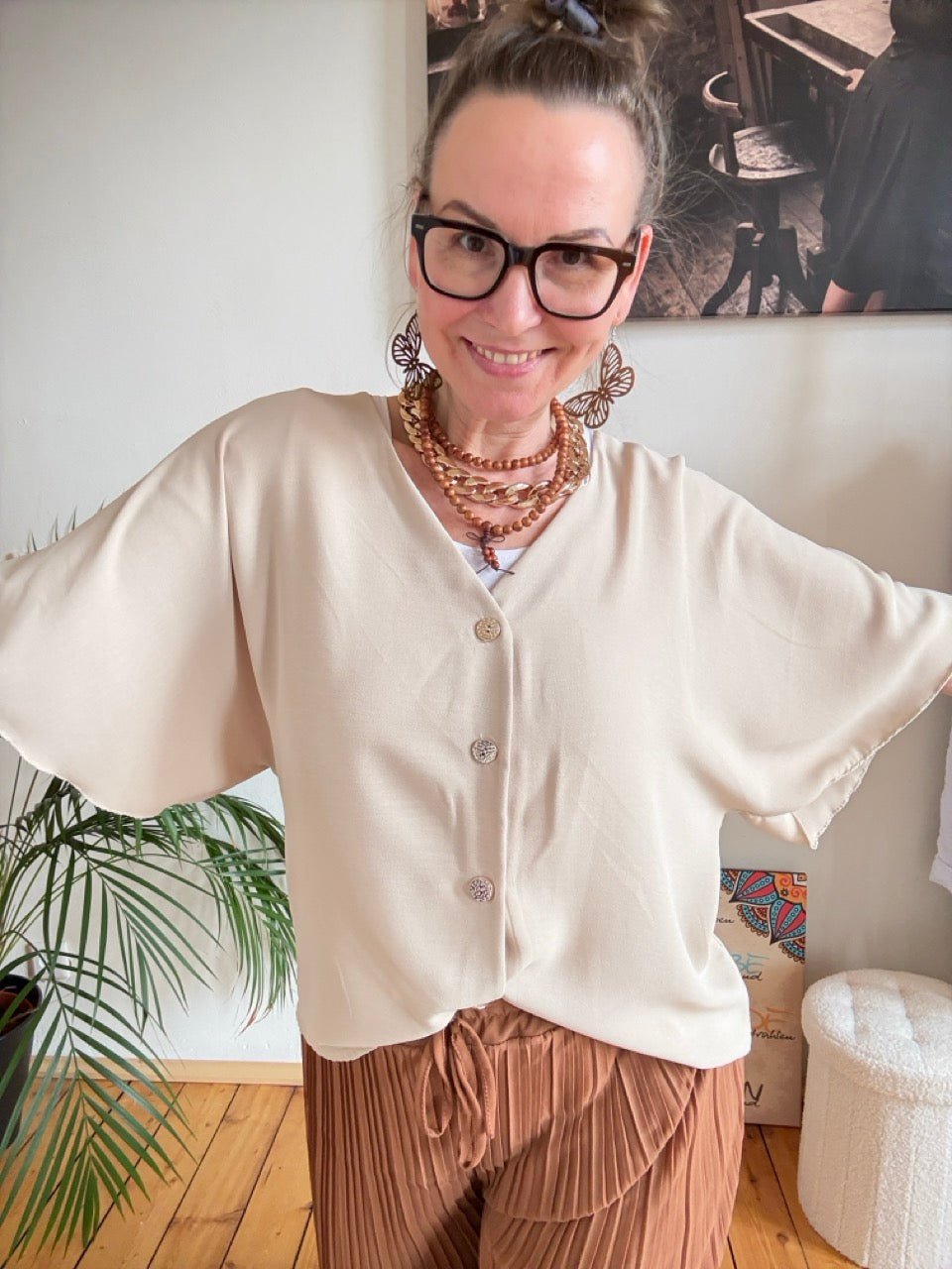 Blusen Shirt Mia Cream - FROLLEIN KÄTHE Shop