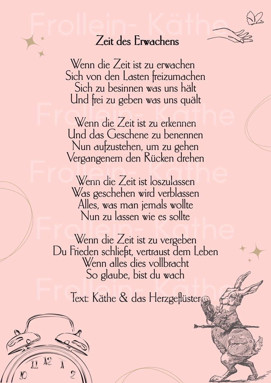 Gedicht Zeit des Erwachens - FROLLEIN KÄTHE Shop