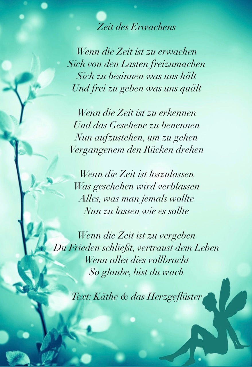 Gedicht Zeit des Erwachens - FROLLEIN KÄTHE Shop