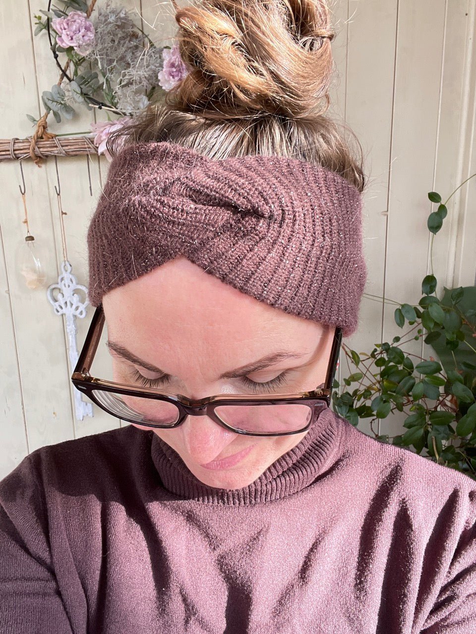 Haarband Strick Glitzerfee Braun - FROLLEIN KÄTHE Shop