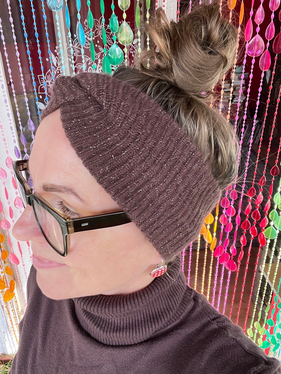 Haarband Strick Glitzerfee Braun - FROLLEIN KÄTHE Shop