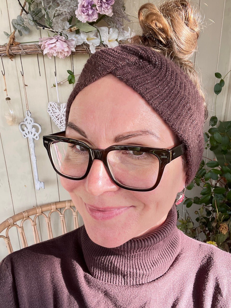 Haarband Strick Glitzerfee Braun - FROLLEIN KÄTHE Shop