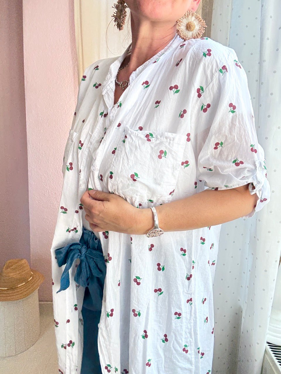 Hemd Bluse Cherry Weiß - FROLLEIN KÄTHE Shop