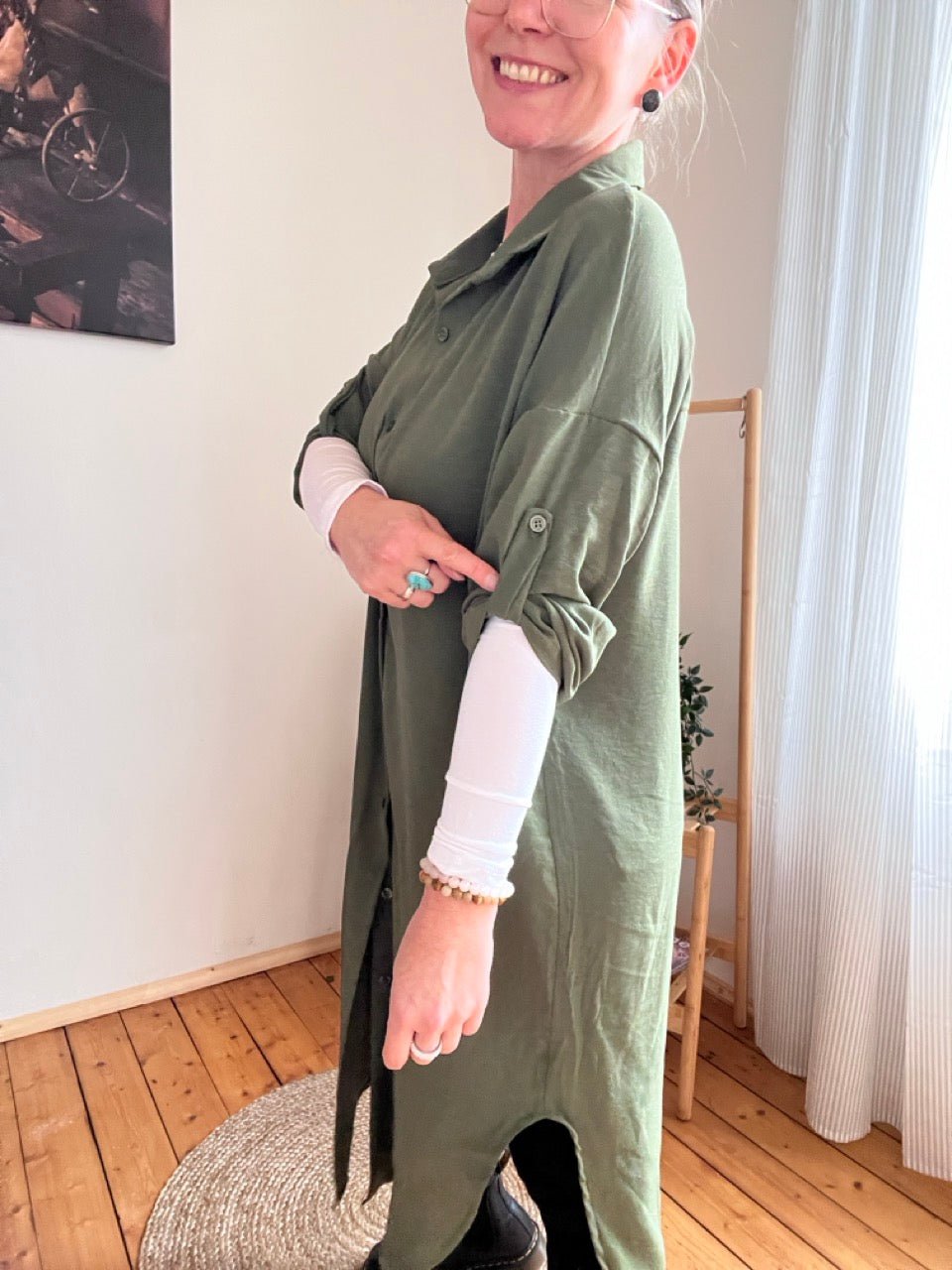 Hemd Bluse Olive Grün - FROLLEIN KÄTHE Shop