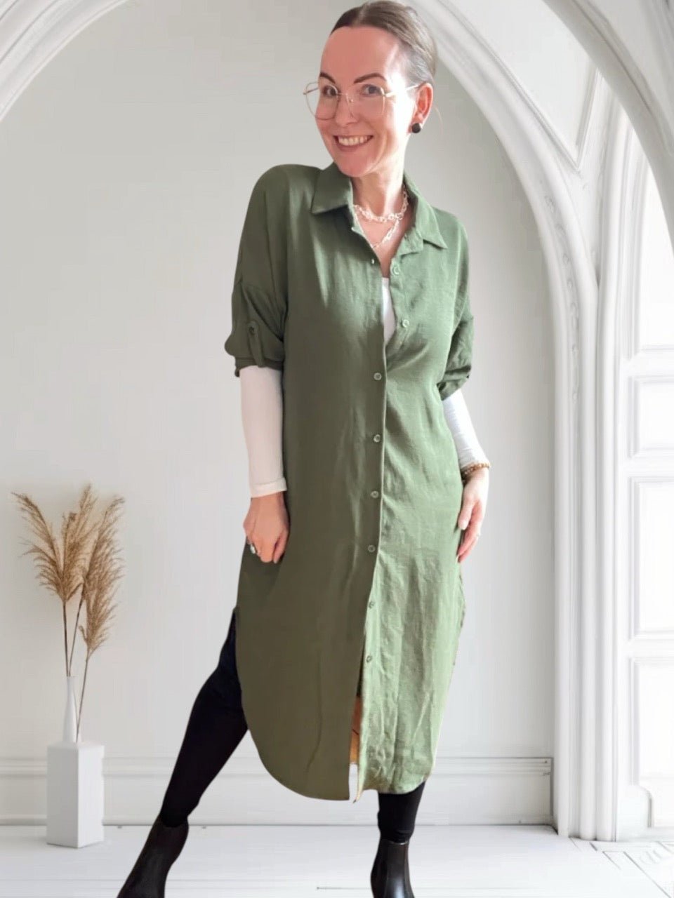 Hemd Bluse Olive Grün - FROLLEIN KÄTHE Shop