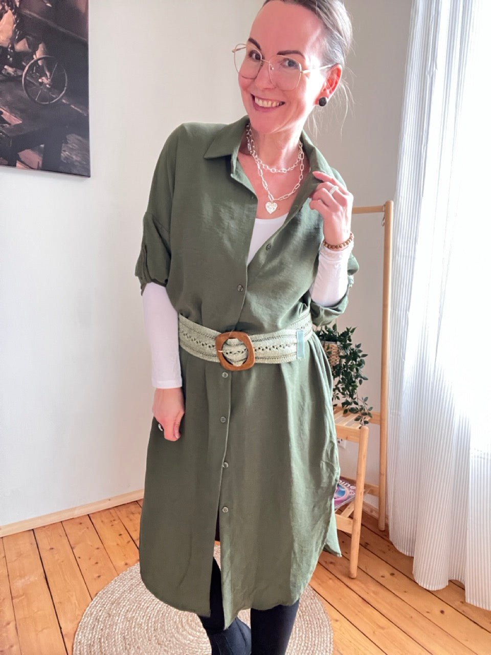 Hemd Bluse Olive Grün - FROLLEIN KÄTHE Shop
