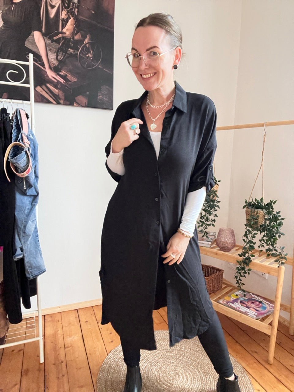 Hemd Bluse Schwarz - FROLLEIN KÄTHE Shop