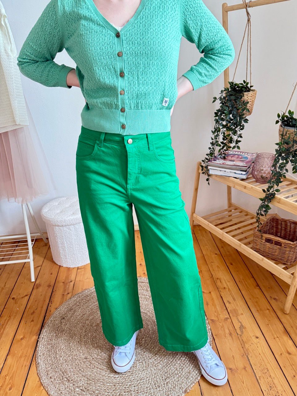 Hose High Waist Culotte Grün - FROLLEIN KÄTHE Shop