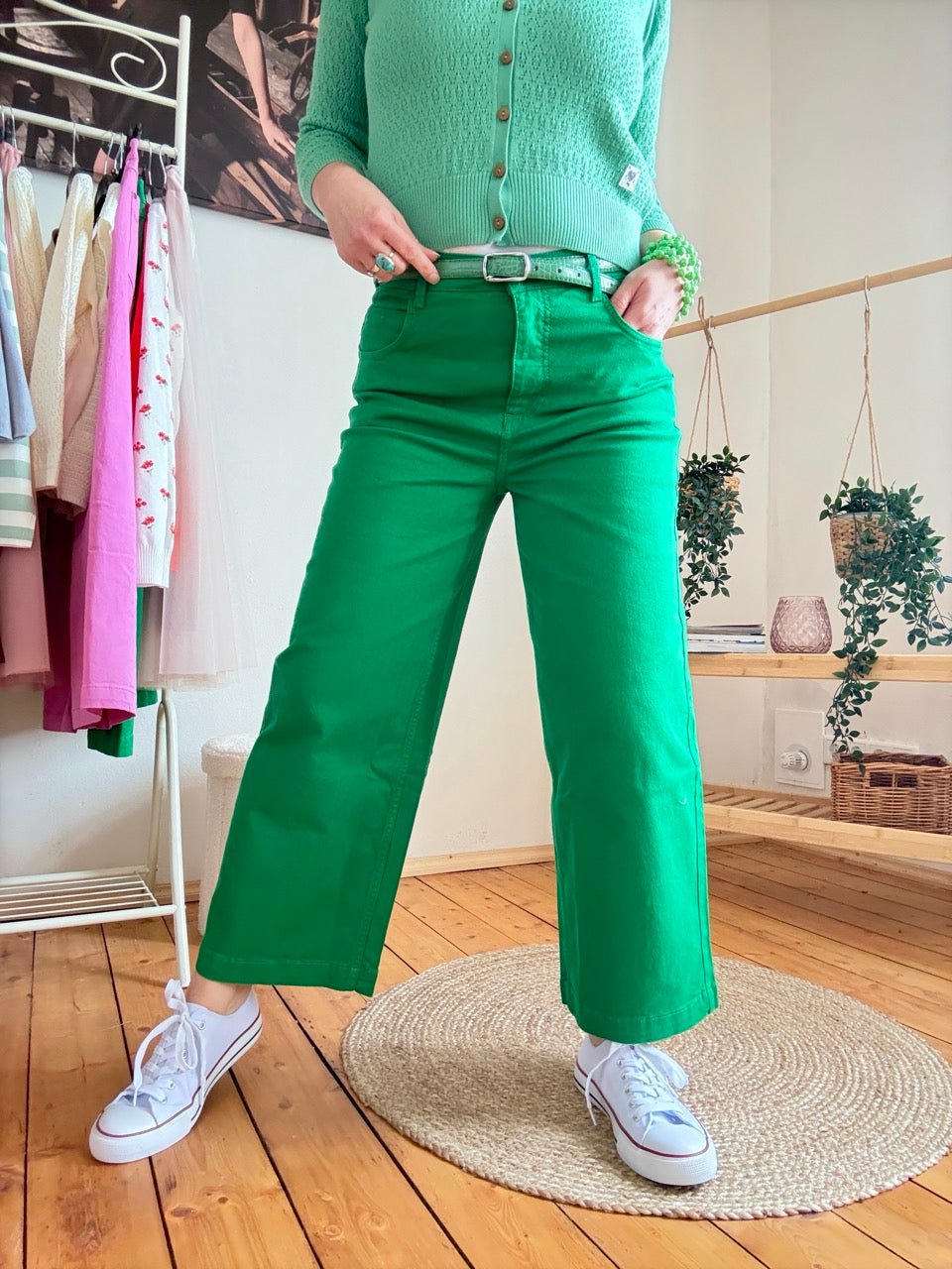Hose High Waist Culotte Grün - FROLLEIN KÄTHE Shop