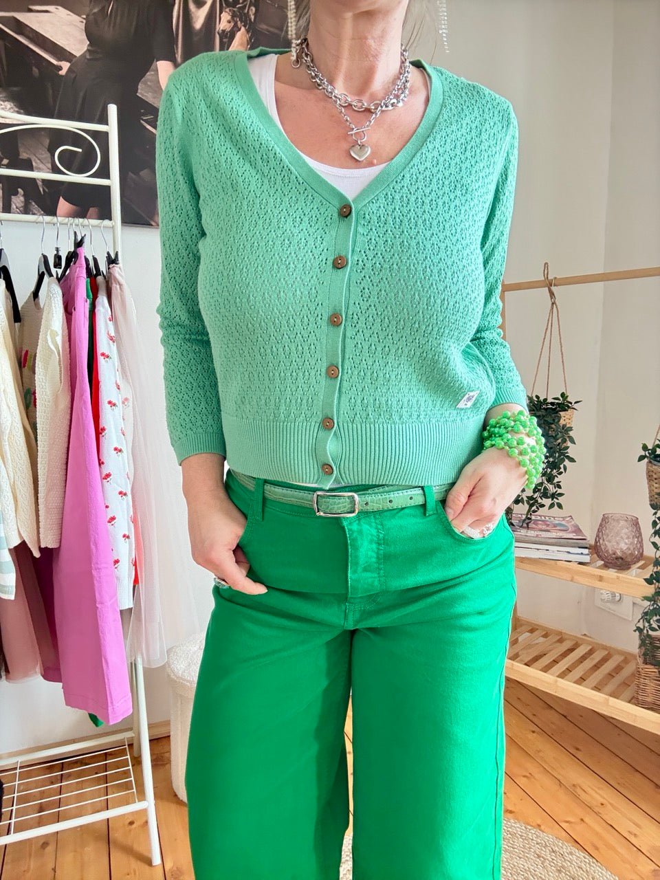 Hose High Waist Culotte Grün - FROLLEIN KÄTHE Shop