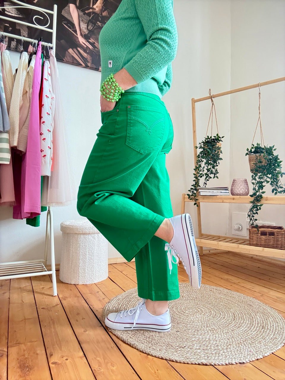 Hose High Waist Culotte Grün - FROLLEIN KÄTHE Shop