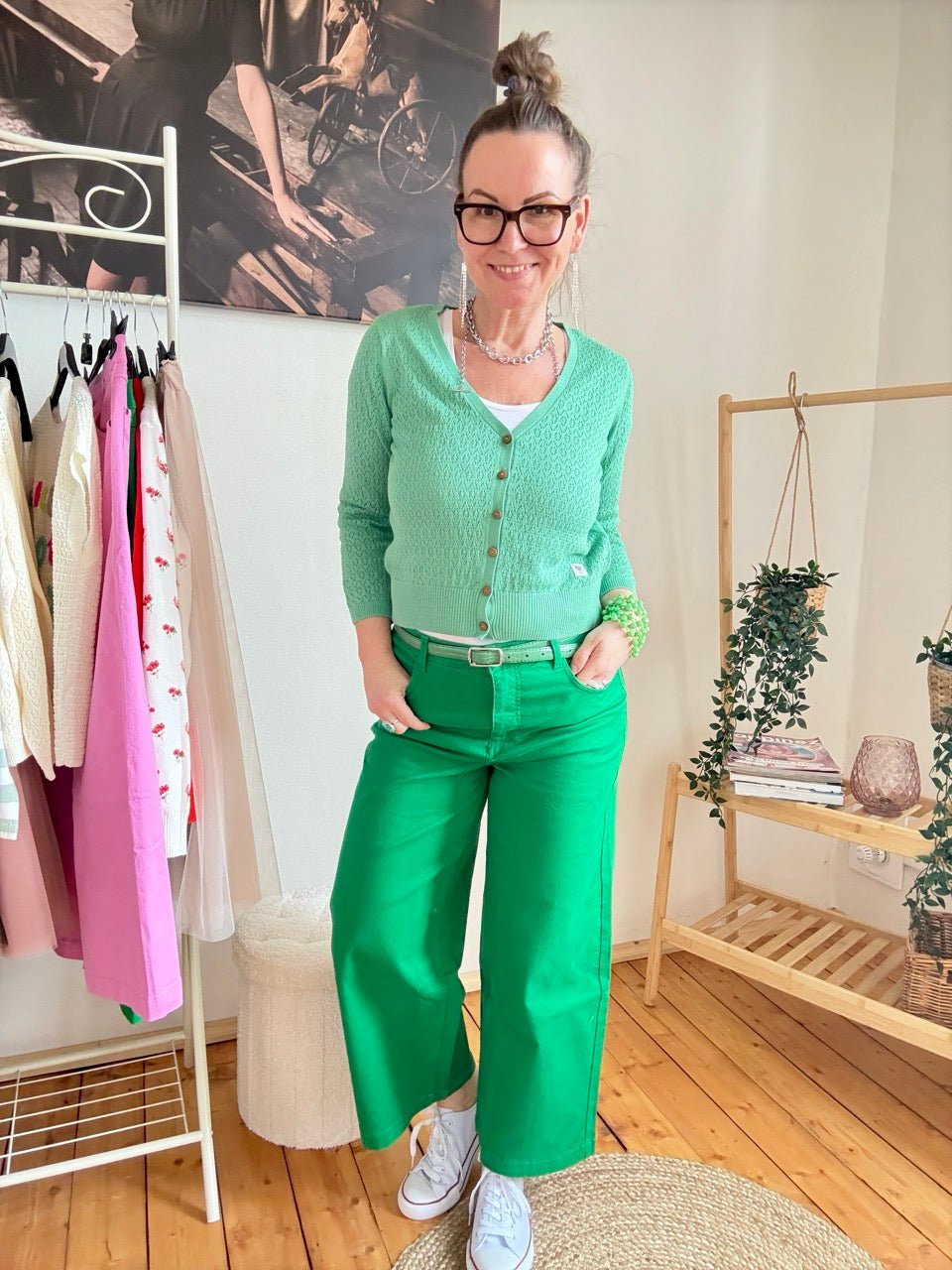 Hose High Waist Culotte Grün - FROLLEIN KÄTHE Shop