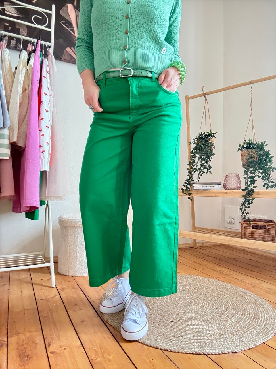 Hose High Waist Culotte Grün - FROLLEIN KÄTHE Shop
