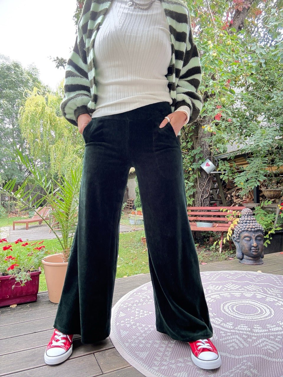 Hose High Waist Culotte Tannengrün - FROLLEIN KÄTHE Shop