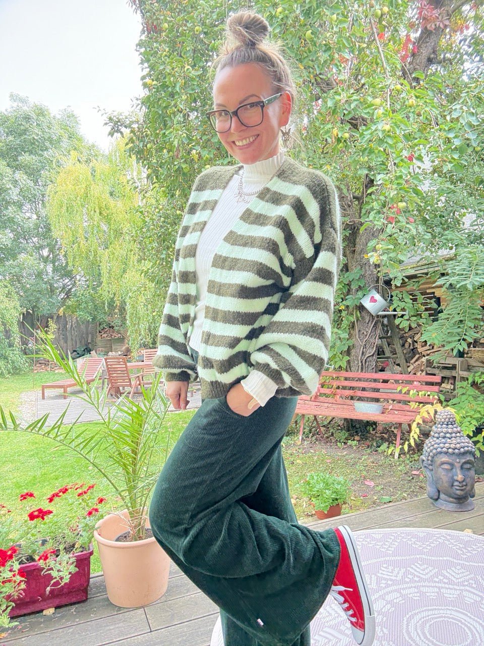 Hose High Waist Culotte Tannengrün - FROLLEIN KÄTHE Shop