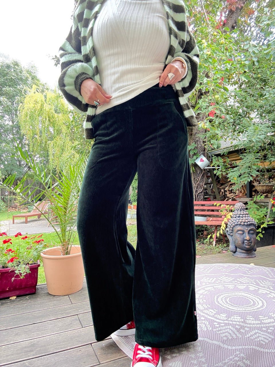 Hose High Waist Culotte Tannengrün - FROLLEIN KÄTHE Shop