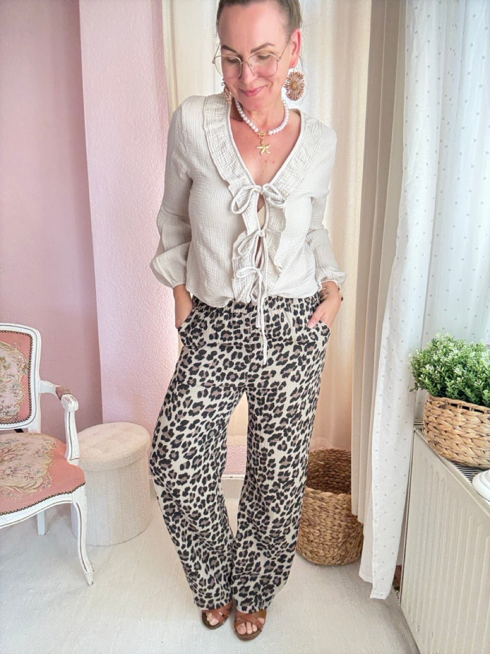 Hose Jade Leo Musselin - FROLLEIN KÄTHE Shop