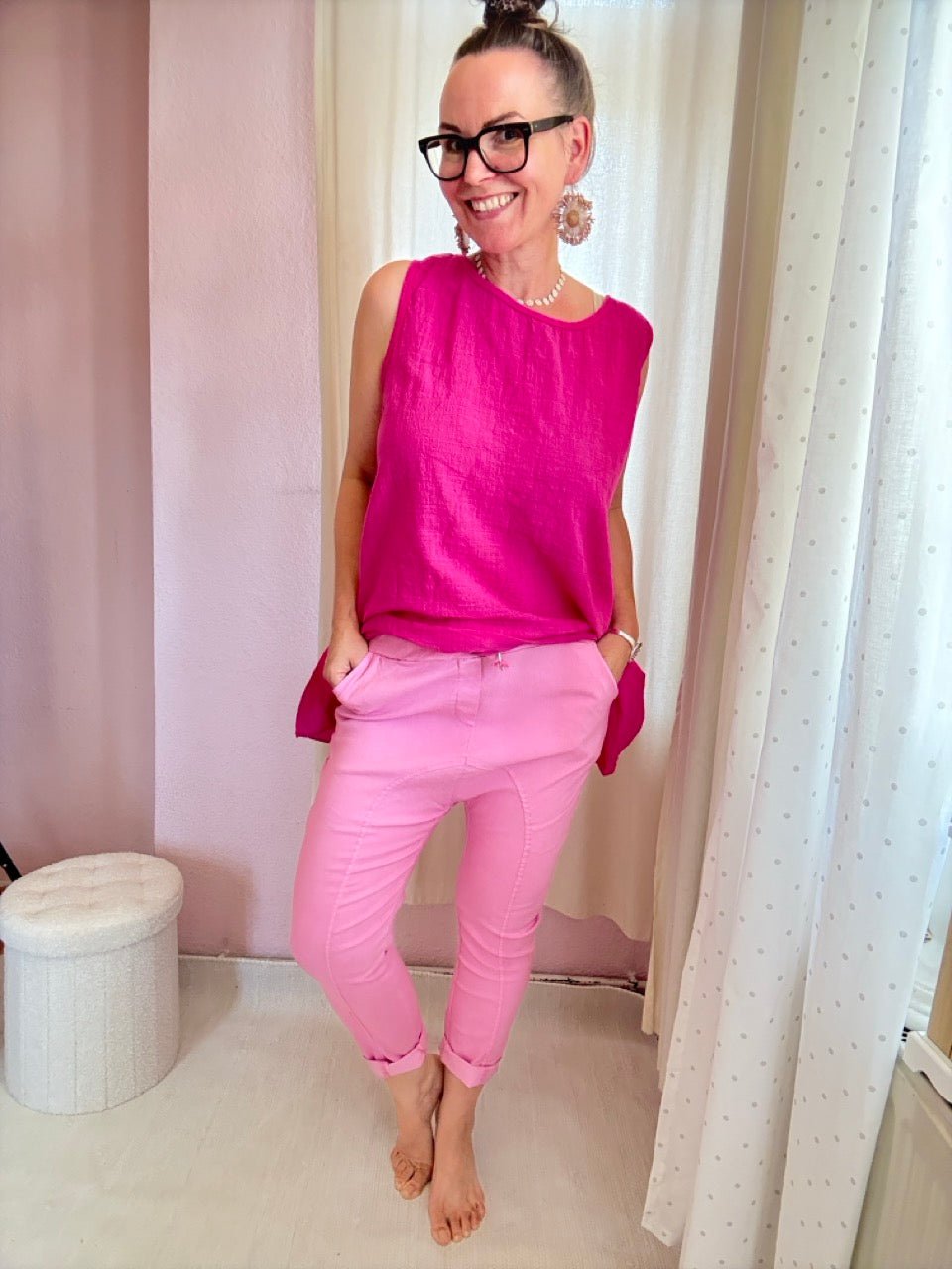 Hose Jogpants Baggystyle Fuchsia - FROLLEIN KÄTHE Shop