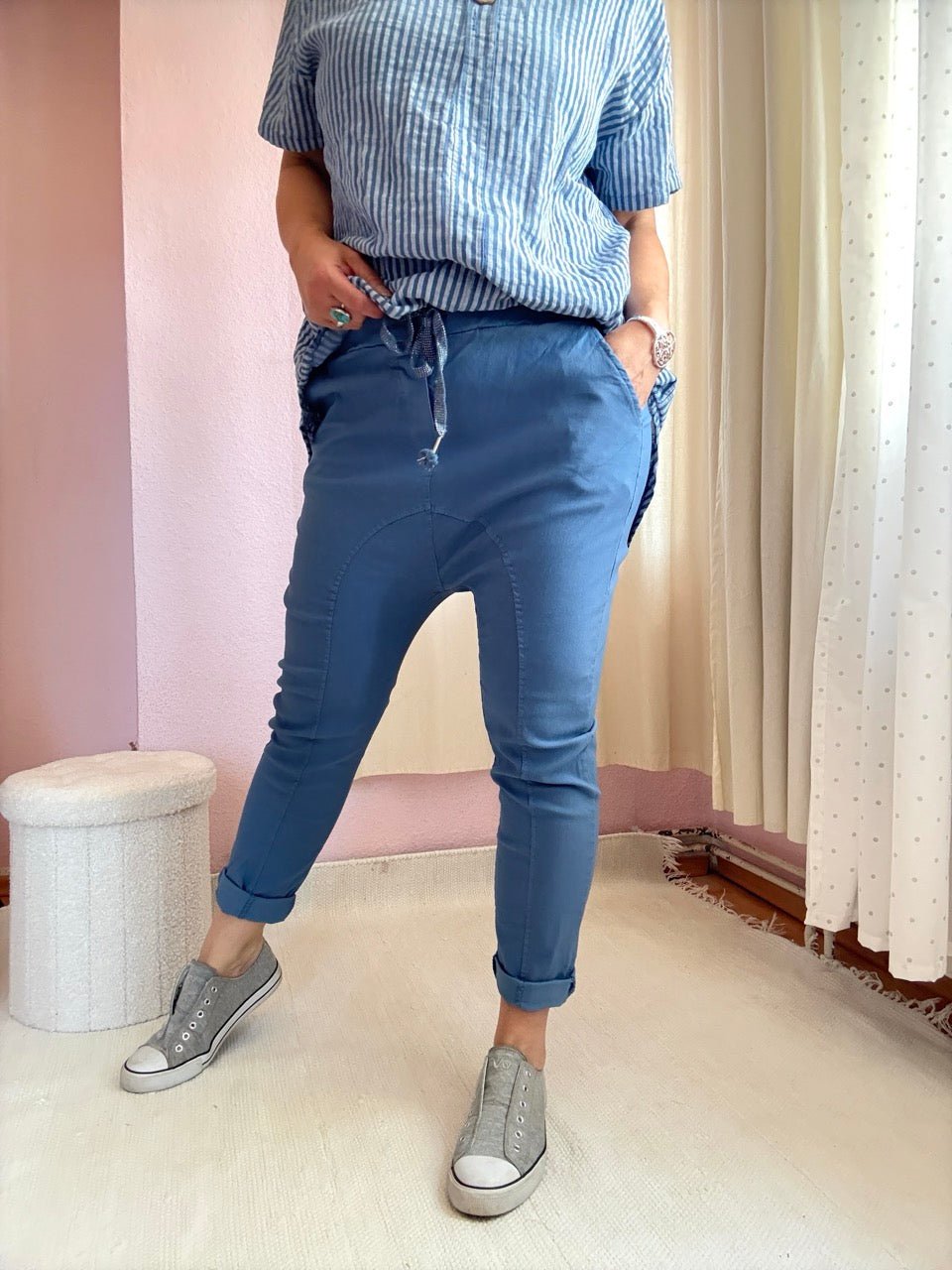Hose Jogpants Baggystyle Jeansblau - FROLLEIN KÄTHE Shop