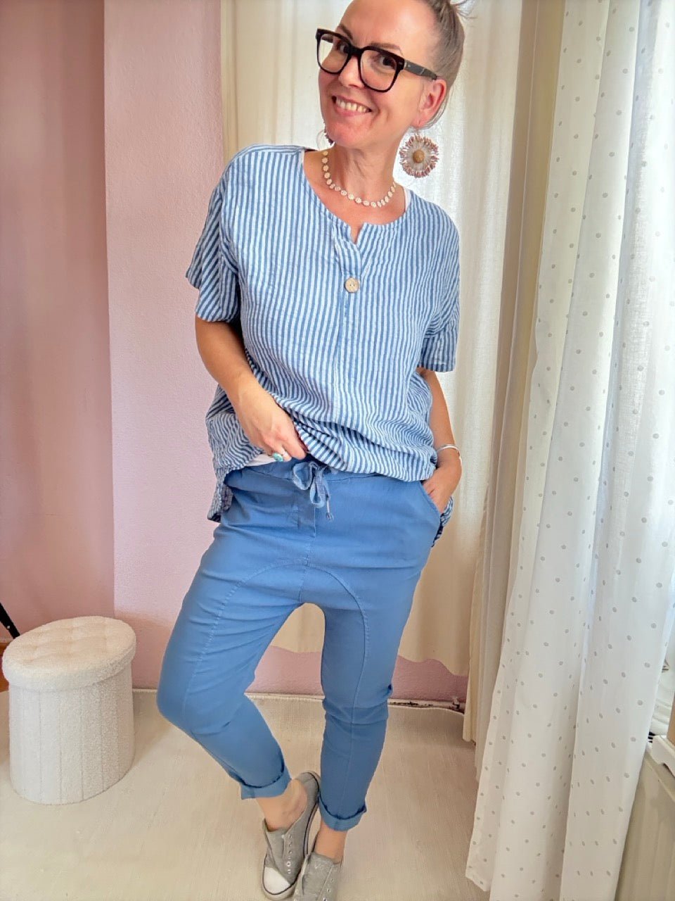 Hose Jogpants Baggystyle Jeansblau - FROLLEIN KÄTHE Shop