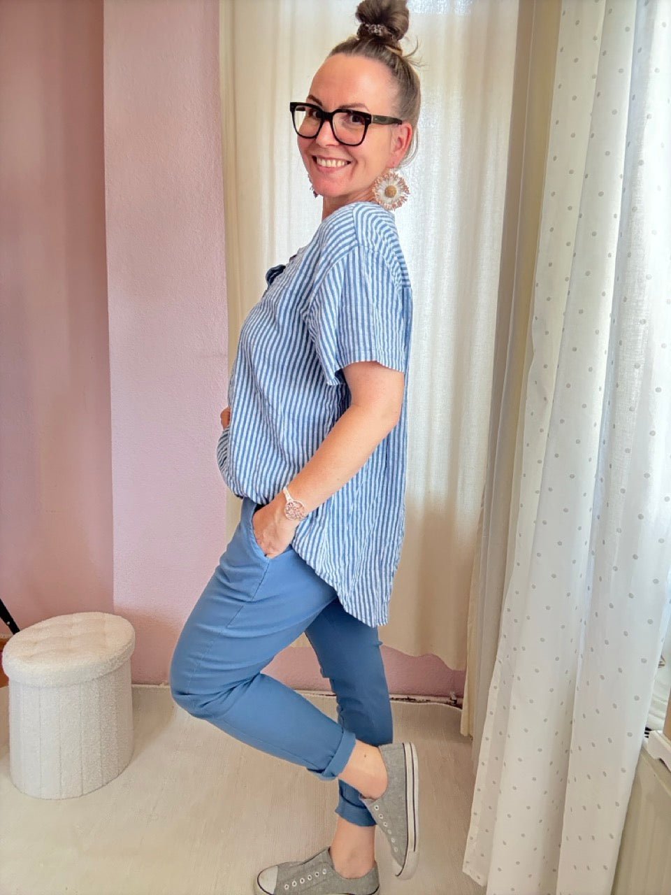Hose Jogpants Baggystyle Jeansblau - FROLLEIN KÄTHE Shop