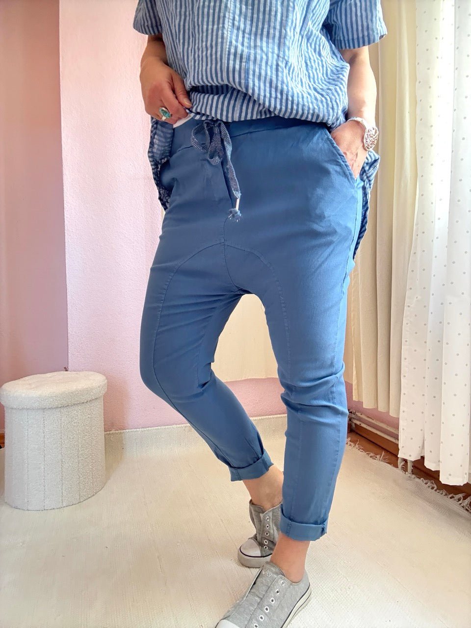 Hose Jogpants Baggystyle Jeansblau - FROLLEIN KÄTHE Shop