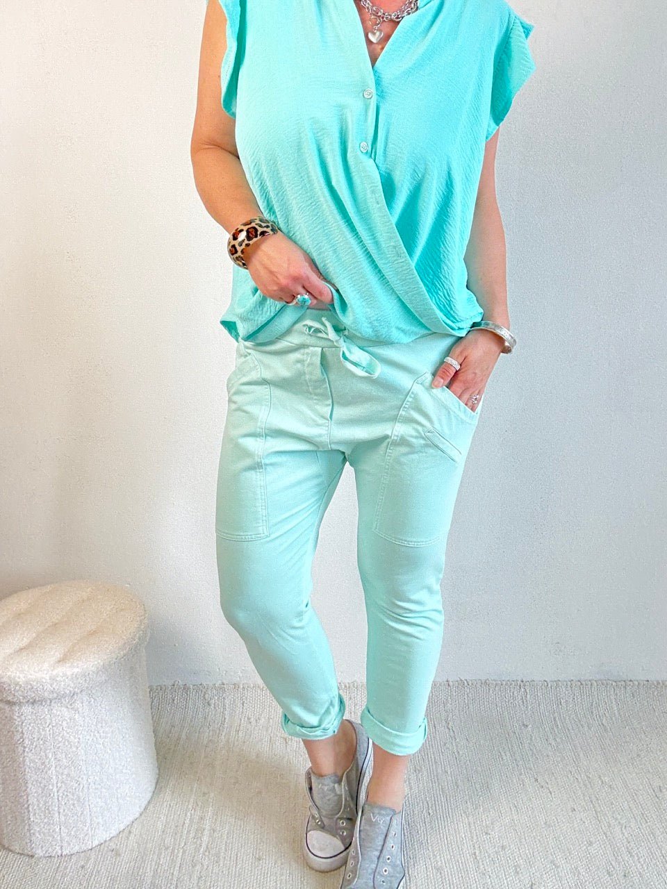 Hose Jogpants Grandiose Aqua - FROLLEIN KÄTHE Shop