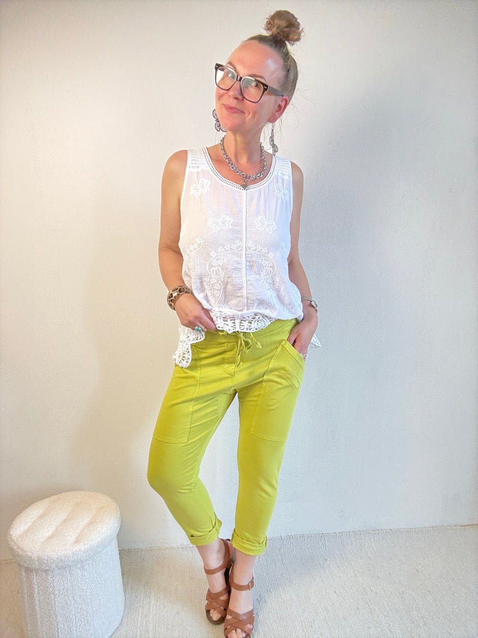 Hose Jogpants Grandiose Limette - FROLLEIN KÄTHE Shop