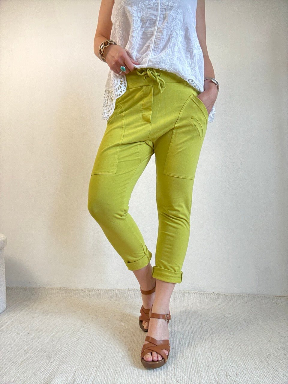 Hose Jogpants Grandiose Limette - FROLLEIN KÄTHE Shop