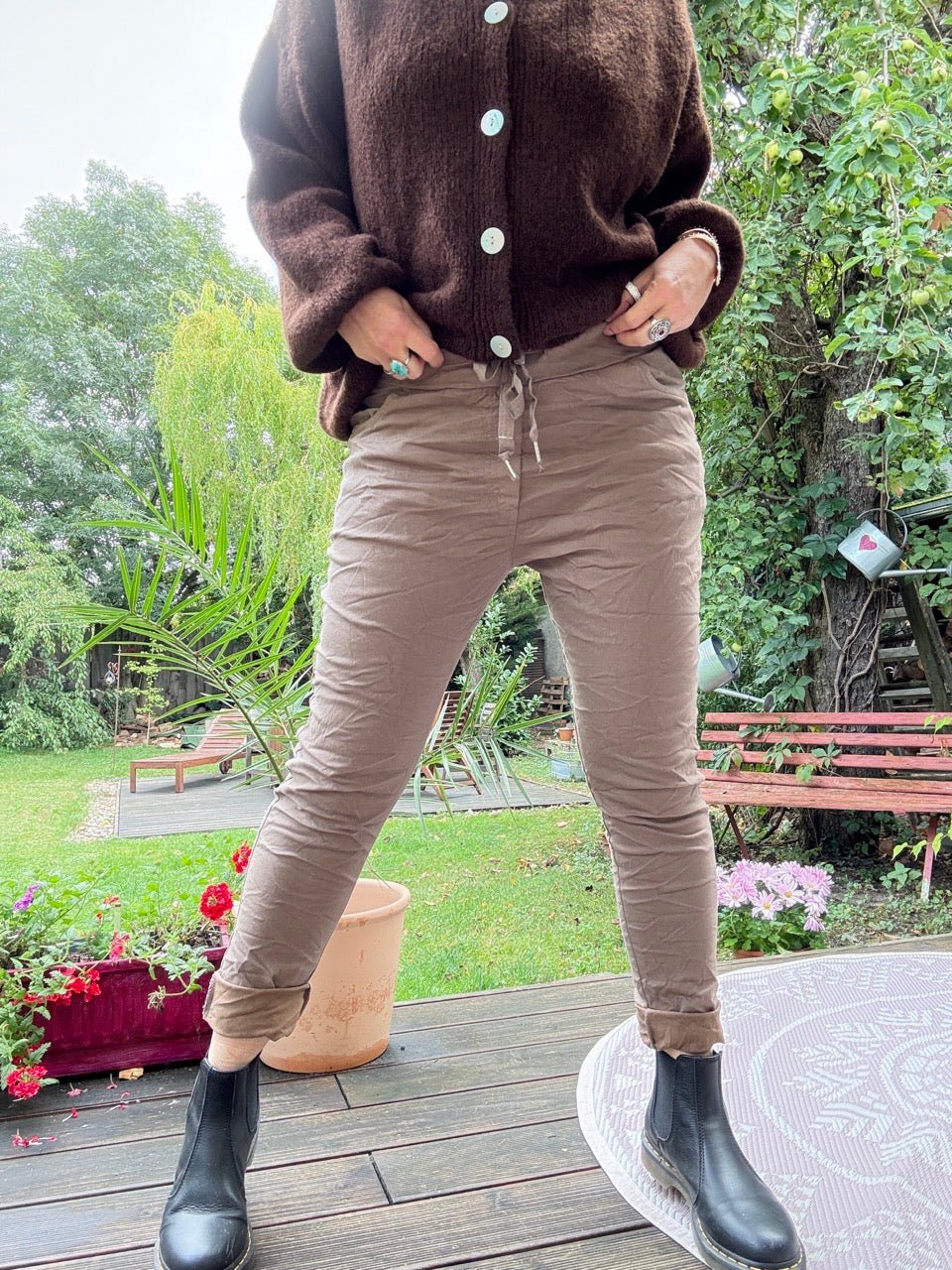 Hose Jogpants Nice Style Taupe - FROLLEIN KÄTHE Shop