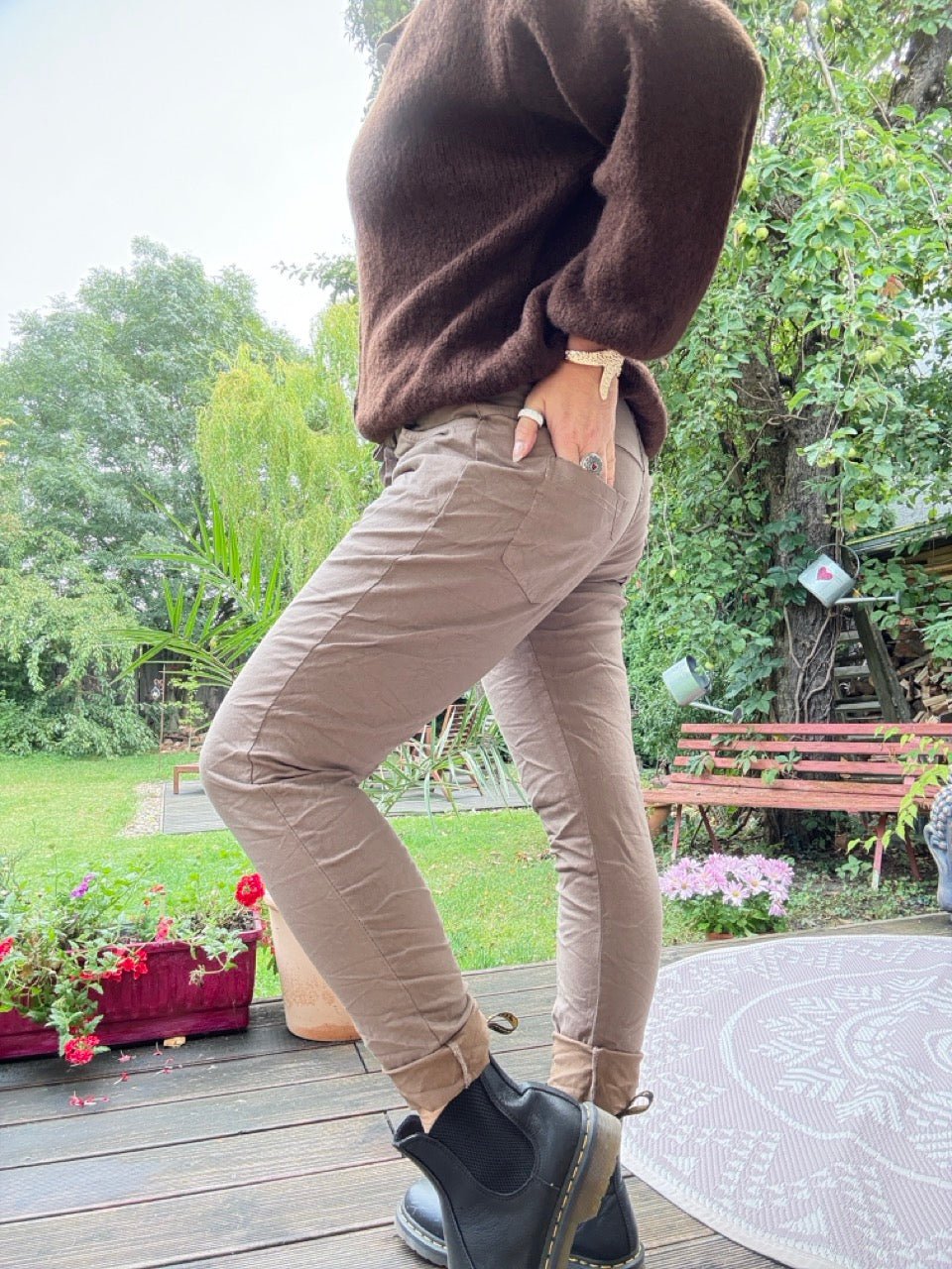Hose Jogpants Nice Style Taupe - FROLLEIN KÄTHE Shop
