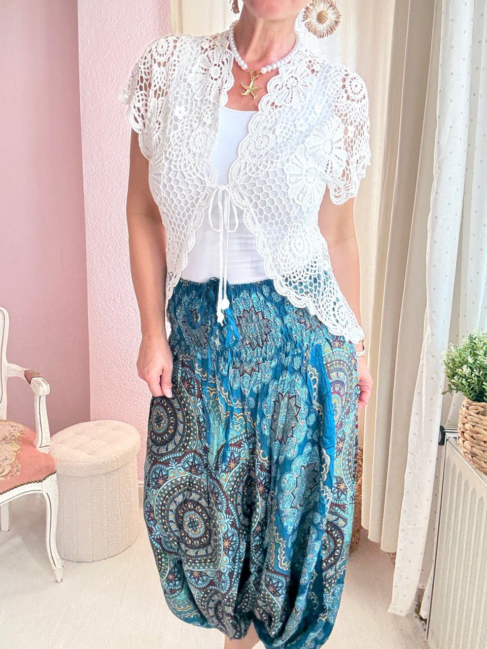 Hose / Jumpsuit Mandala Blau - FROLLEIN KÄTHE Shop