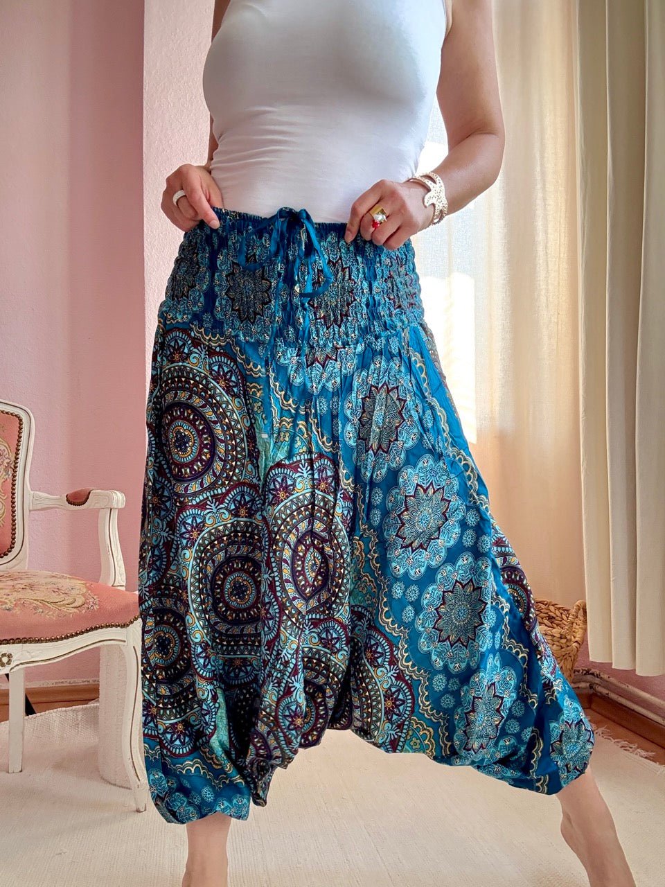 Hose / Jumpsuit Mandala Blau - FROLLEIN KÄTHE Shop