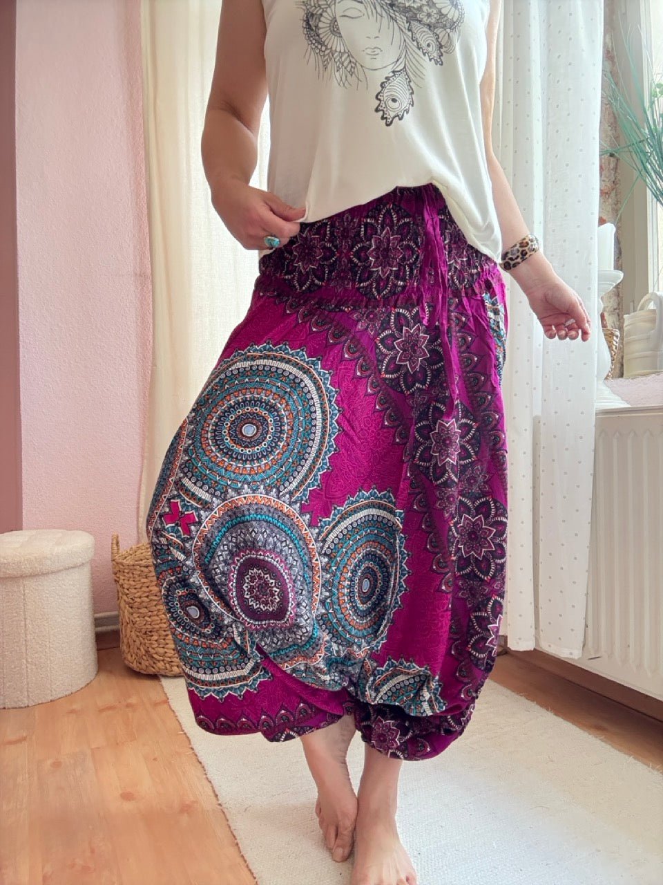 Hose / Jumpsuit Mandala Magenta - FROLLEIN KÄTHE Shop